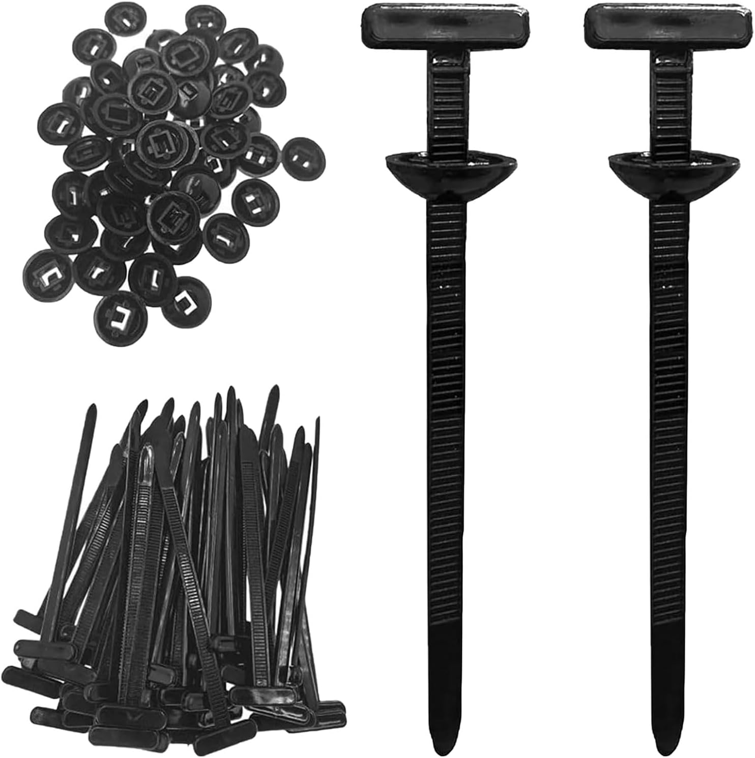 100PCS Nylon Universal Cable Tie Buckle, Serre Cable Plastique