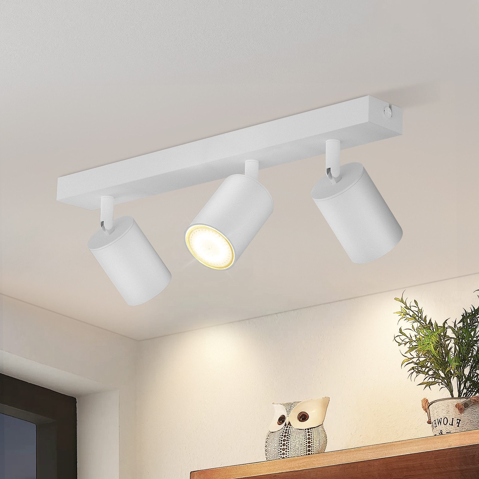 NETTLIFE 3 Focos Max.25w GU10 Techo Blanco Giratorio de 350° Lámpara de Moderna Aplique de Pared Industrial para Sala de Estar Dormitorio - 8