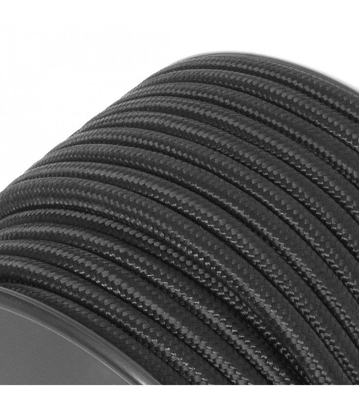 Câble textile - au mètre - Noir - 2