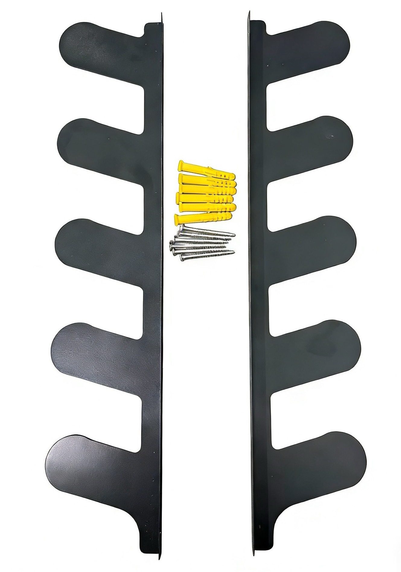 Organisateur d'outils de garage horizontal en acier robuste, support mural pour outils de jardin, pelles, râteaux, balais, capacité 100 lb - 5