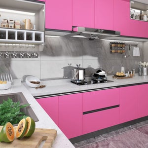 INDIGOS UG - Adesivo per mobili da cucina, 31,5 x 500 cm, opaco – pellicola in PVC di alta qualità, pellicola adesiva per mobili, impermeabile, per armadi, cucina, pellicola decorativa, colore: grigio