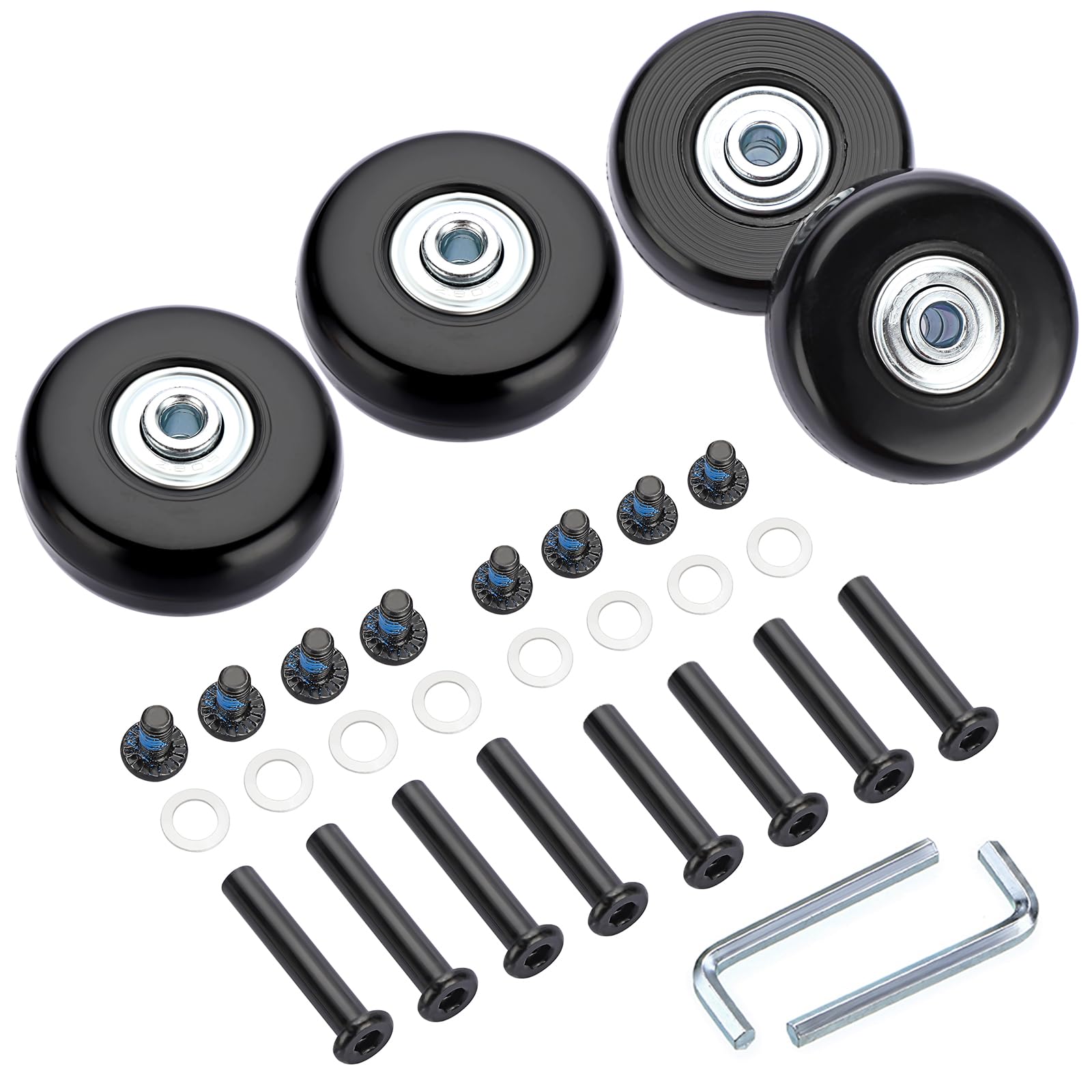 Jortmrd 4pcs Roulette Valise Remplacement Universelle 45x18 mm Roulettes de Rechange pour Bagages, Bagages Essieux et Roulettes, Caoutchouc Métal Valise Kit pour Valise pour Les Bagages Valise Jortmrd 4pcs Roulette Valise Remplacement Universelle 45x18 mm Roulettes de Rechange pour Bagages, Bagages Essieux et Roulettes, Caoutchouc Métal Valise Kit pour Valise pour Les Bagages Valise