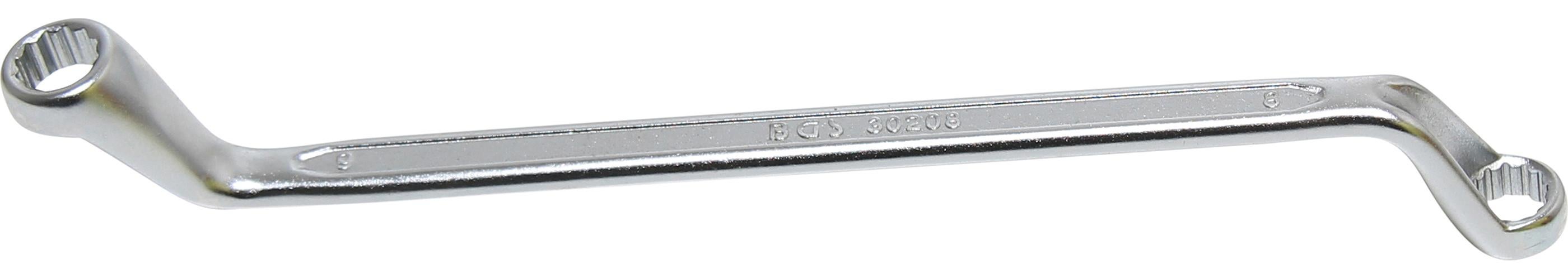 BGS chiave a doppio anello, 75 ° a gomito, 8 x 9 mm, 1 pezzi, 30208