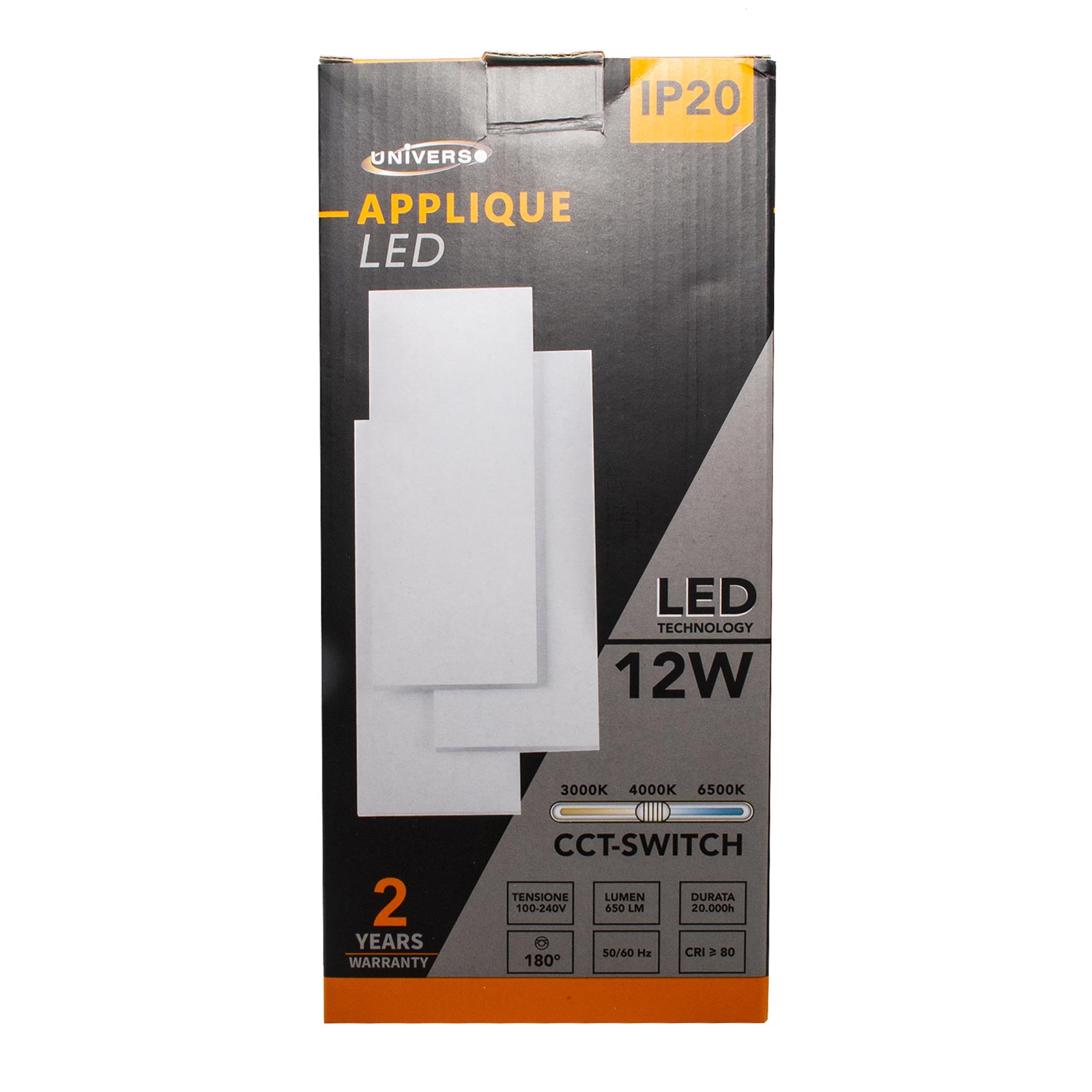 Applique murale LED rectangulaire moderne 12W CCT 3 températures de lumière de 3000K à 6500K applique salon bureau 230V - 8