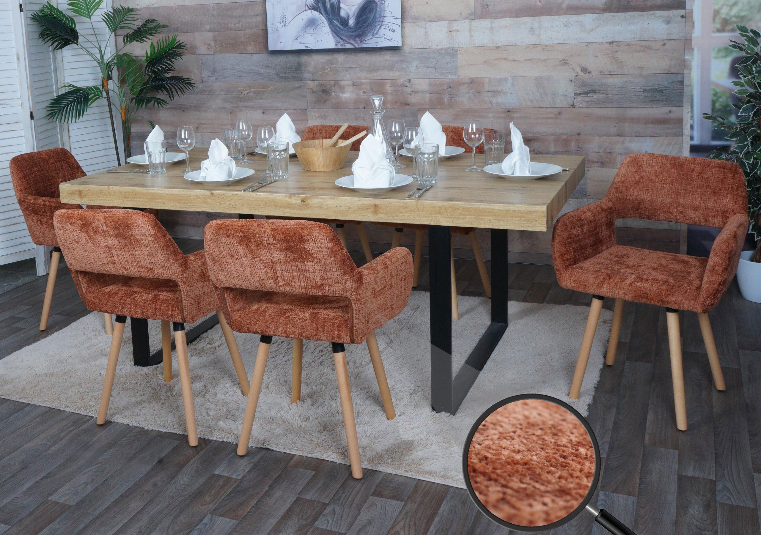 Set 6x sedie da pranzo HWC-A50 II, poltroncina cucina imbottita - Main Image