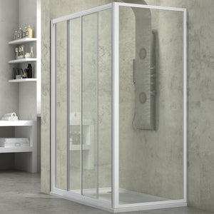 Cabina Doccia Con Porte Scorrevoli In Cristallo Temprato 100x70 Cm - Design Moderno E Funzionale