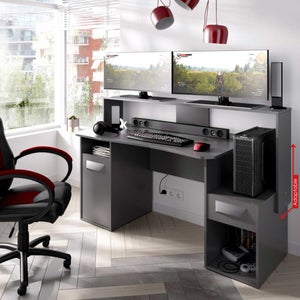 Yaheetech Scrivania Gaming Ergonomica A Forma Di K Con Tappetino Mouse, Porta Bicchiere E Gancio Cuffie - 111x70,5 Cm - 3