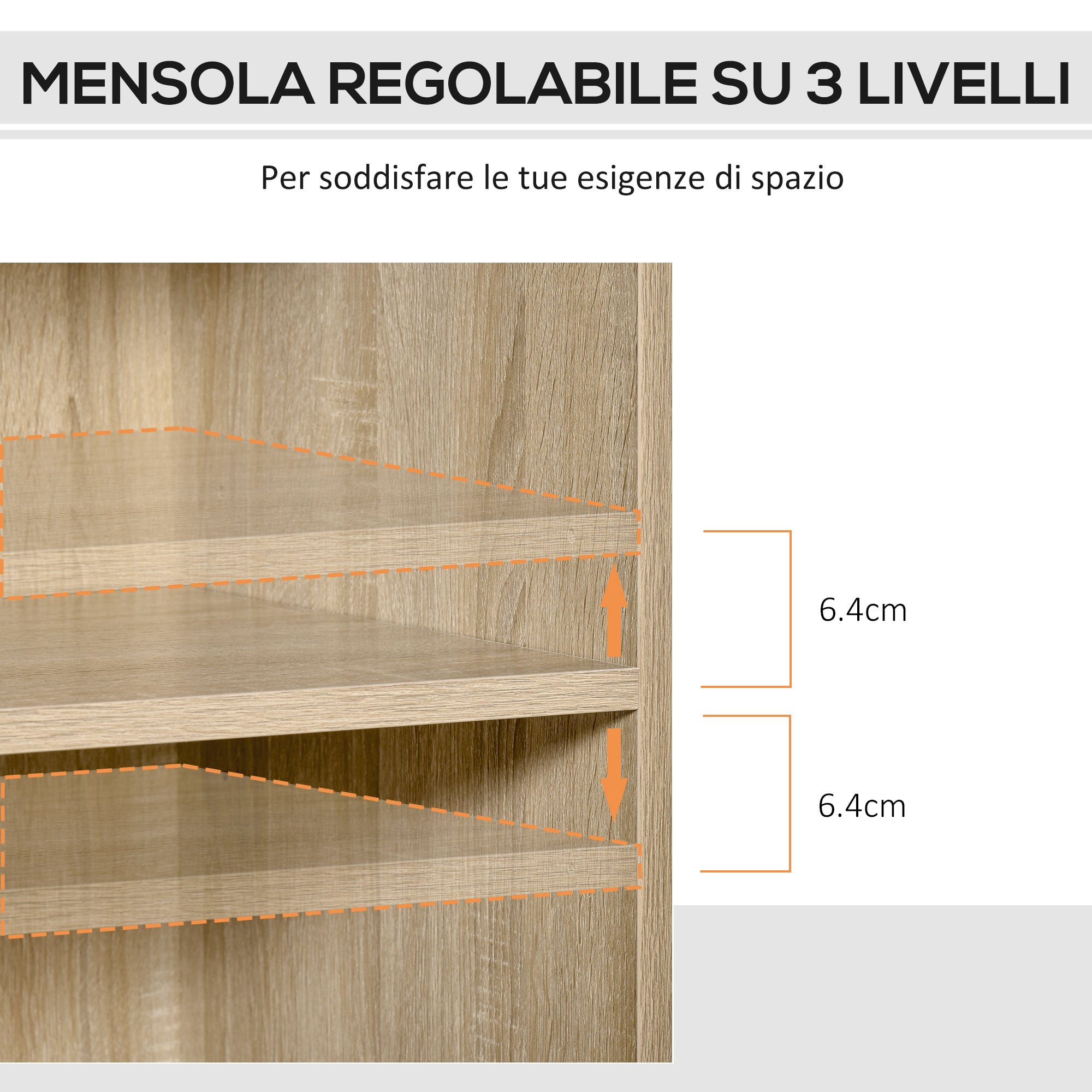 Vinsetto Mobile Porta Stampante, Mobile Ufficio, Mobiletto Basso, Mobile Multiuso Con 4 Ruote, Rovere, 80x40x72cm - 5