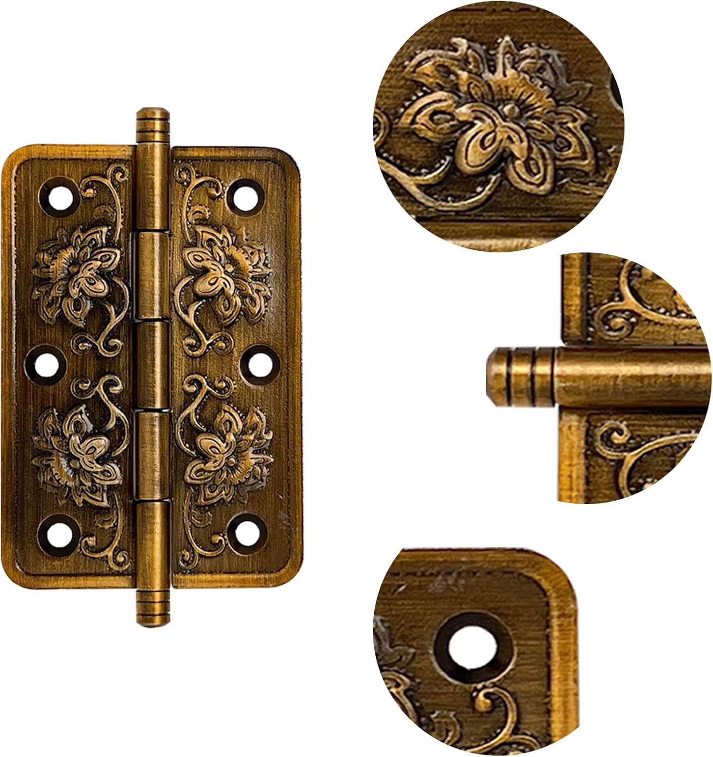 Charnières Laiton Antique Avec 24 Vis Charnière Plate Vintage 70 X 35mm Charniere Porte Placard Vintage Charnieres Pliantes En Bronze Charniere Meuble Ancien Pour Boite A Bijoux Armoire Goodnice