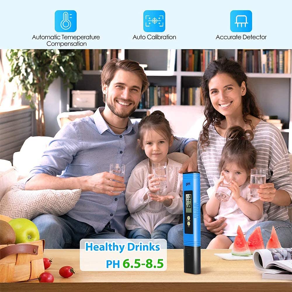 Testeur de qualité de l'eau pH-mètre, plage de mesure 0-14, haute précision 0,01, adapté à l'eau hydroponique domestique, bleu - 9