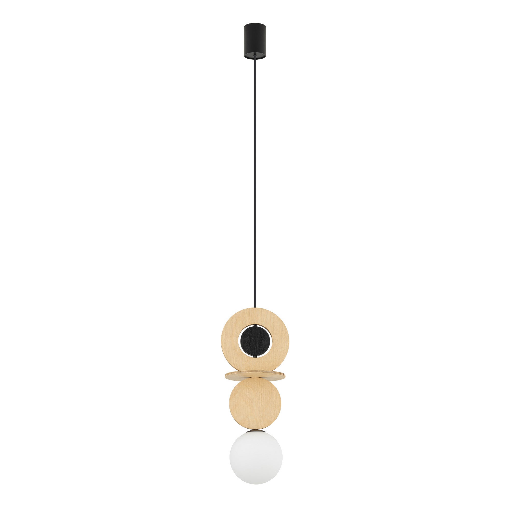 Lampa wisząca Drops Wood A naturalne drewno-biała-czarna 1xG9x12W wym: 216,5 x 16 x 16 cm metal Nowodvorski Lighting