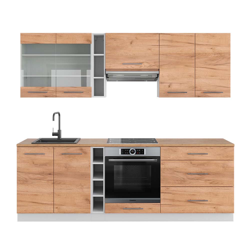Cuisine Intégrée Fame-Line Vicco – 355 Cm, Blanc, Moderne, Neuve
