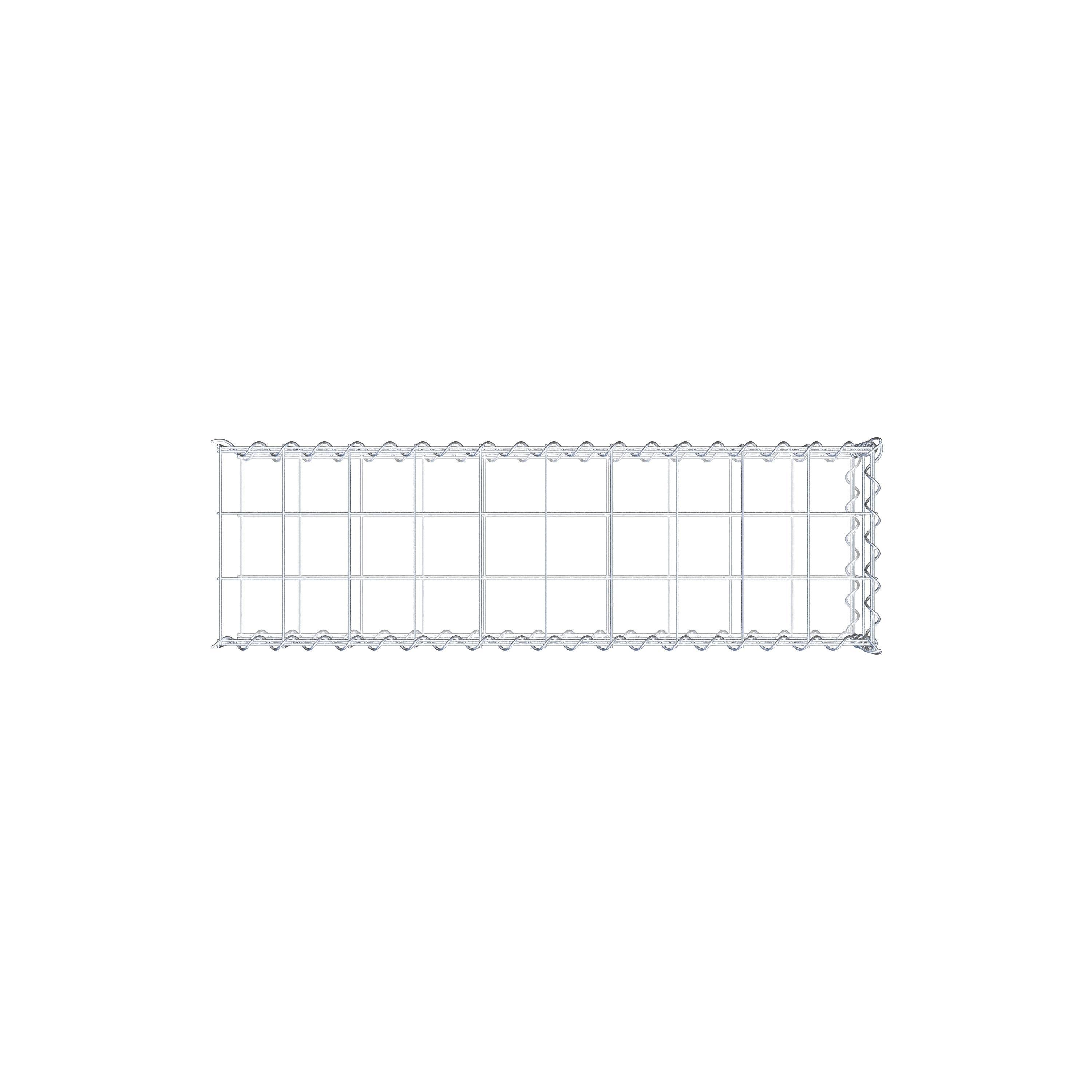 Gavión para alargar en acero galvanizado 100x20x30cm (LxAxP), malla 10 x 10cm, Espiral, sin rejilla frontal - 6