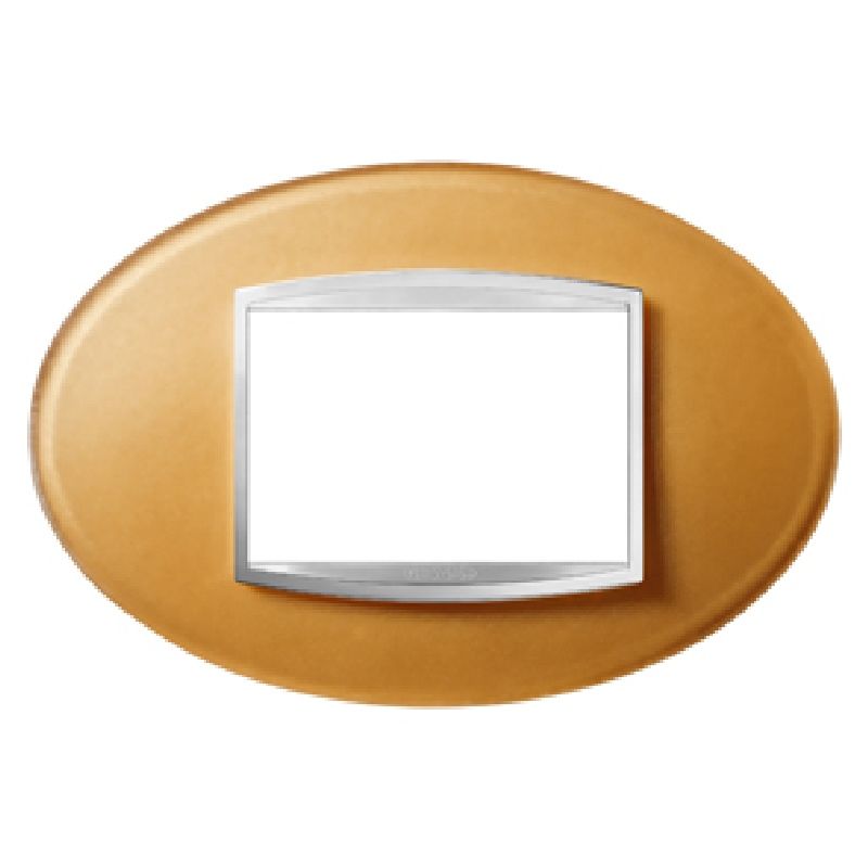 GEWISS GW16303CO PLACCA ART 3 POSTI VETRO OCRA CHORUS - 2