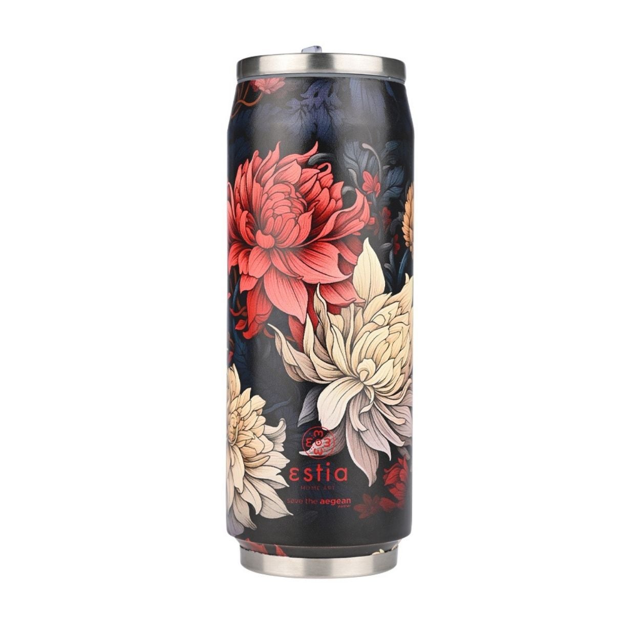 Kubek termiczny Midnight Blossom Estia stal nierdzewna czarny 500 ml 1 szt. - 9