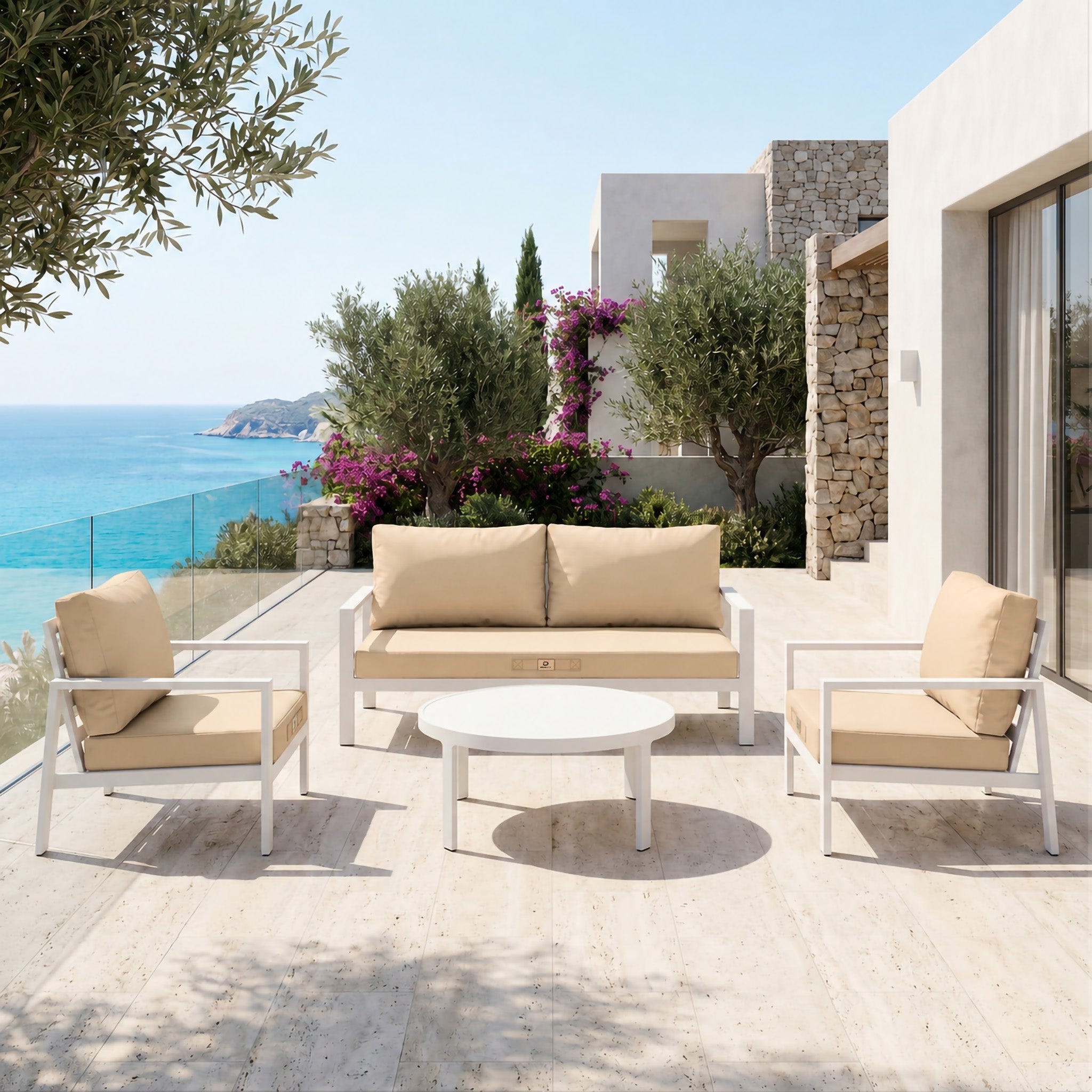 Coussins pour salon de jardin déhoussable 50x60cm Beige - 4