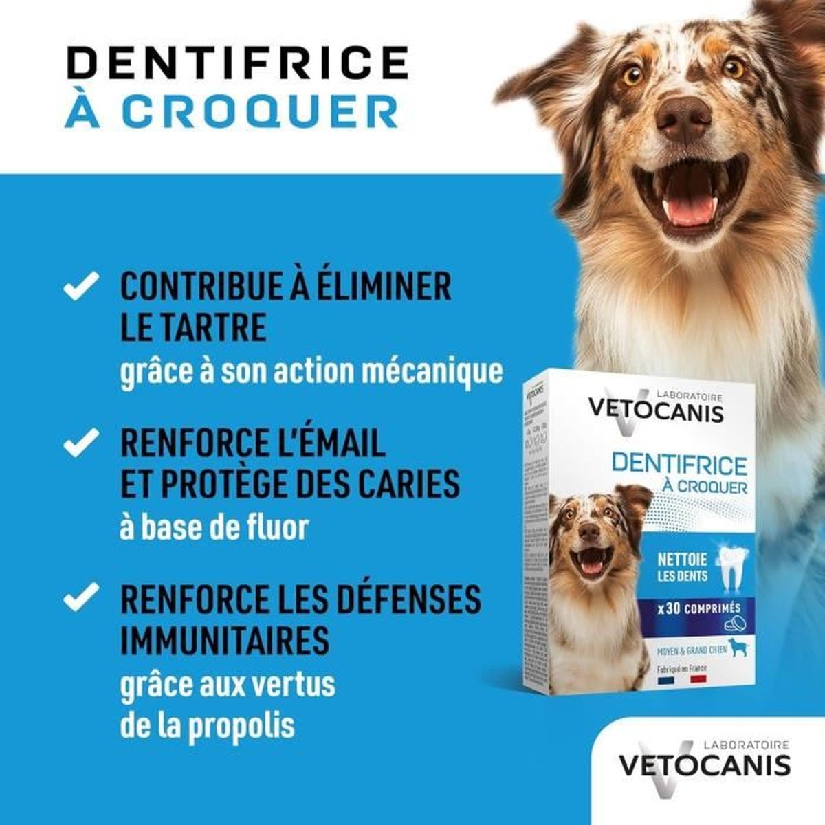 VETOCANIS Pasta de Dentes Mastigável - Controle de Tártaro - Para Cães - 30 Comprimidos - 2