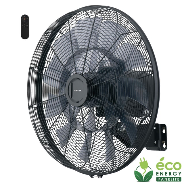Fanelite - Ventilateur mural FW45-DC - Moteur DC - Hélice 45cm - 6 vitesses - Oscillant ou fixe - Professionnel - Silencieux - Très fort débit d'air