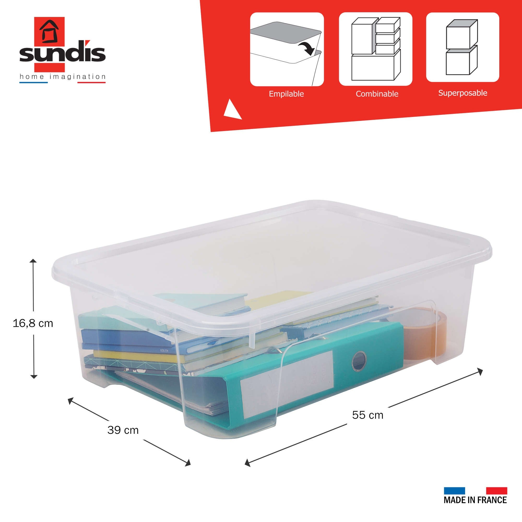 12x Sunware Q-Line Boîtes De Rangement / Boîtes De Rangement 6 Litres