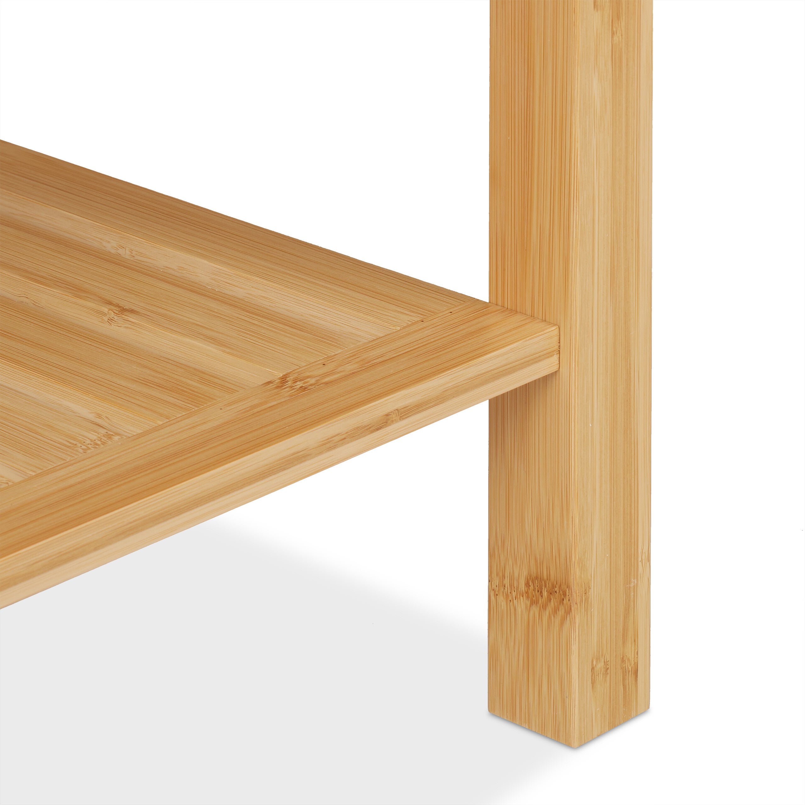 Tabouret de bain en bambou, surface de rangement & poignées, H x L x P: 45 x 75 x 40,5 cm, 2 personnes, Relaxdays - 7