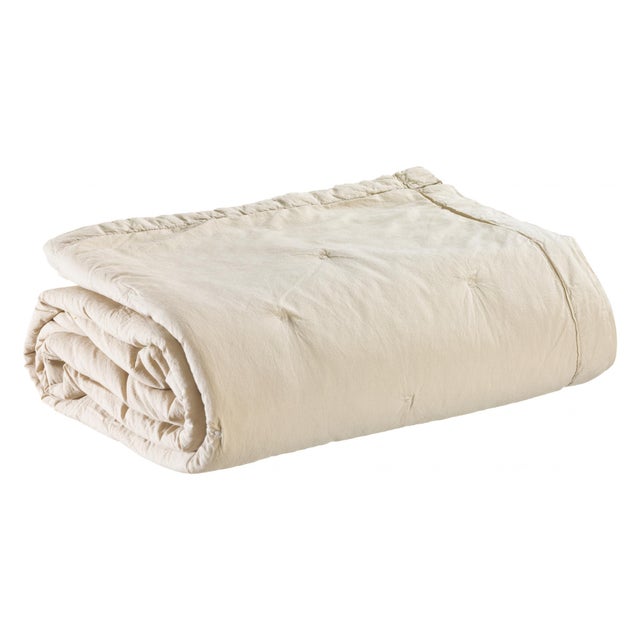 Jeté de lit Tika naturel 260 x 260 cm Vivaraise