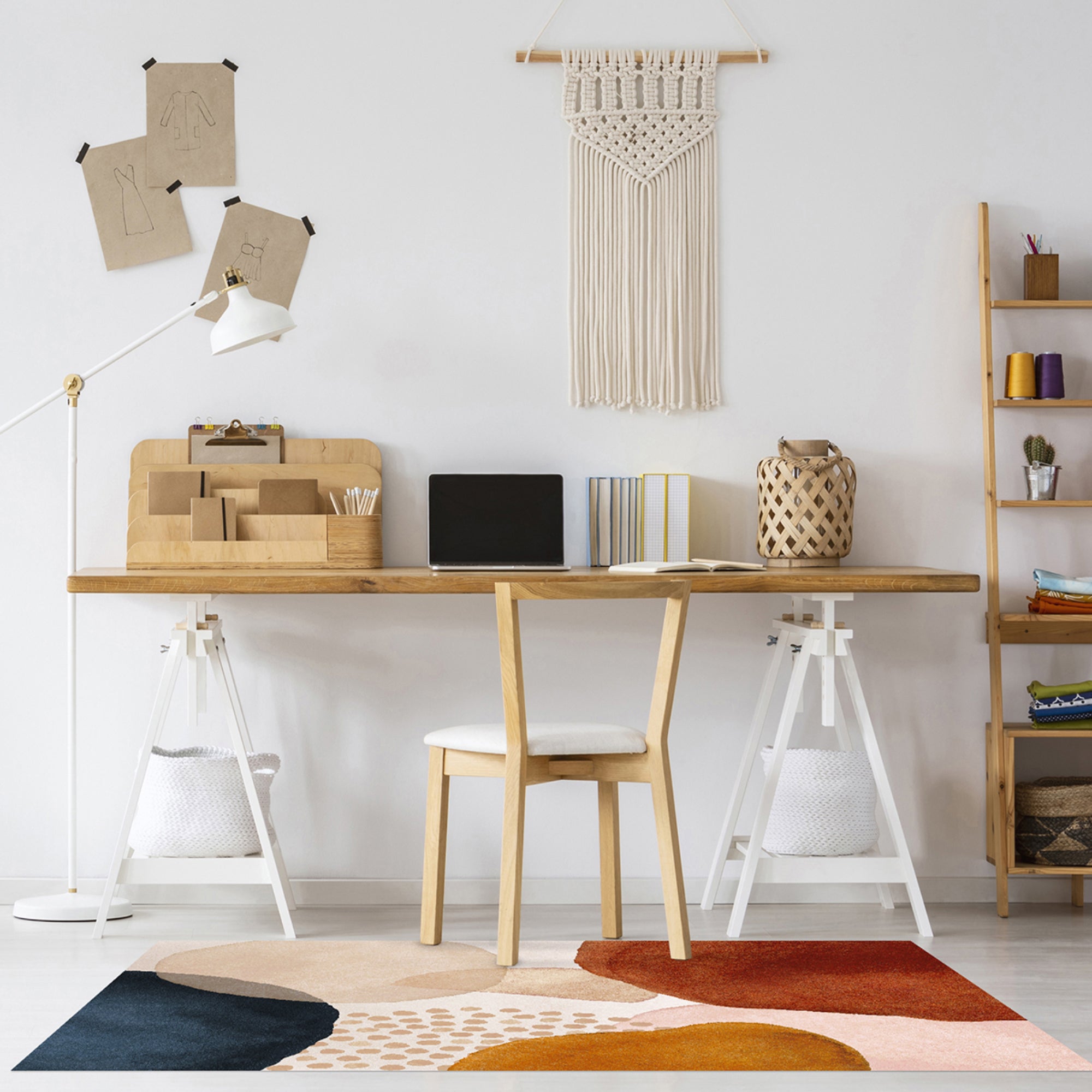 Tapis antidérapant en vinyle, Anoushka 133x200 cm - PVC imprimé, lavable, ignifuge, pour le salon et la cuisine, style moderne - 7