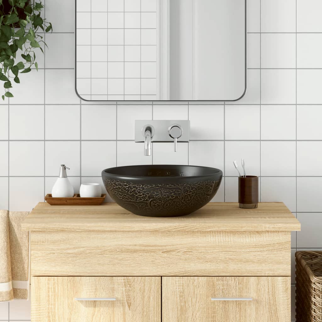 Lavabo à Poser Vasque Ronde Céramique Blanc - 44 Cm - Design Contemporain - Fabriqué En Italie