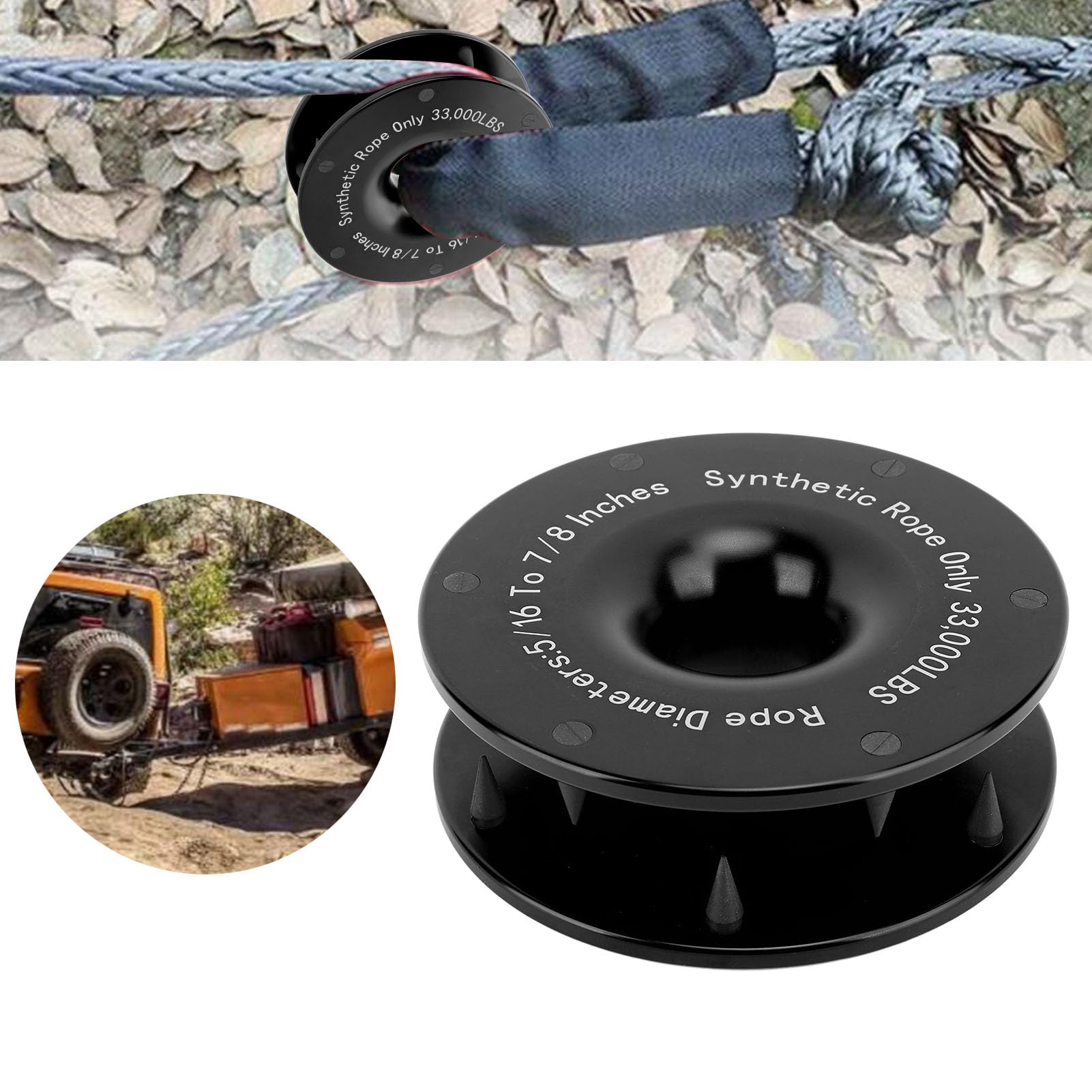 Anneau De Remorquage En Alliage Aluminium Pour Treuil – Réduit La Friction, Résistance 8000 Kg, Pour UTV/SUV - 9