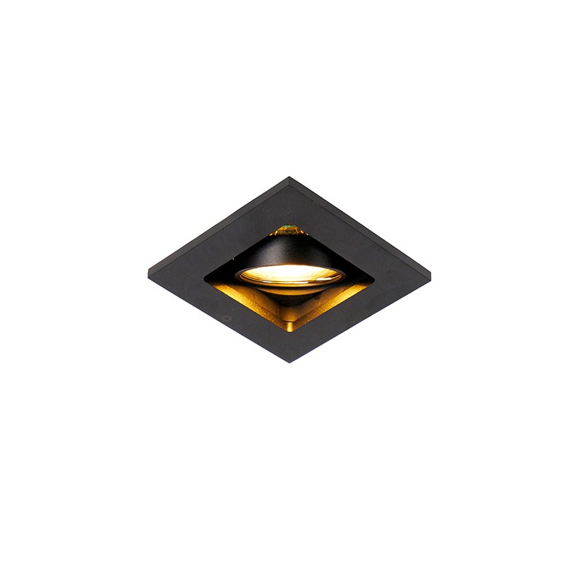 Qazqa reflektory wpuszczane inteligentny - Qure - czarny, gu10, żarówkami LED 5w, 2200k - 4000k, bardzo ciepła biel - zimna