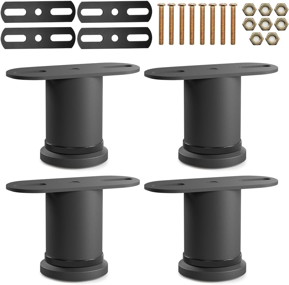 Set de 4 picioare de pat reglabile pe înălțime de la 8 la 12 cm - Picioare de susținere robuste pentru cadre de pat - Kit de întărire pentru somiere 4buc