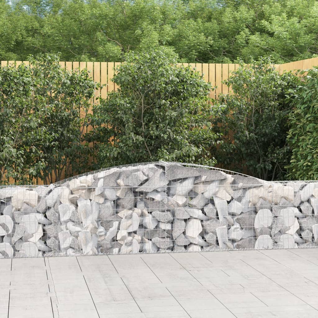 Kosze gabionowe, 2 szt, 400x30x60/80 cm, galwanizowane żelazo vidaXL