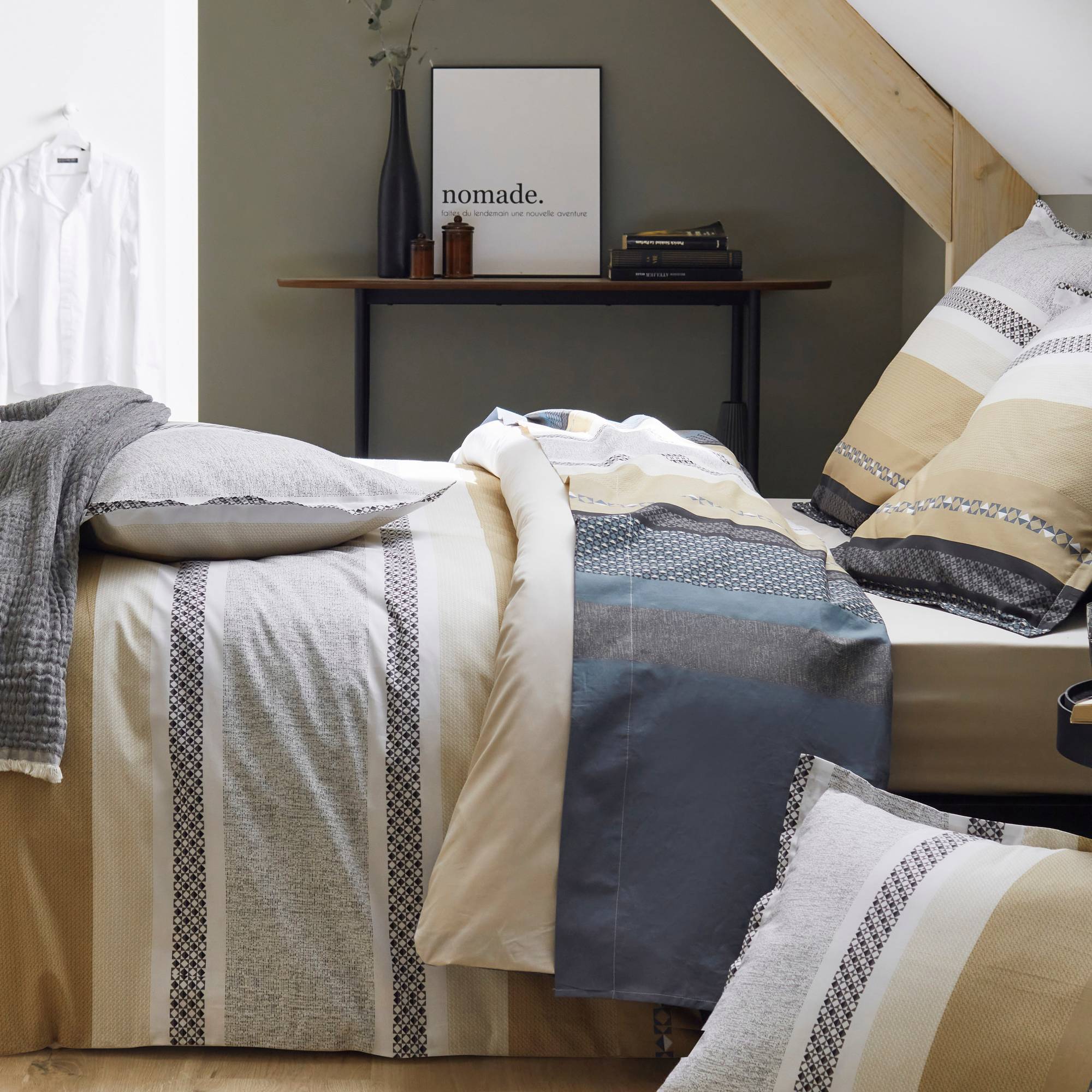 Taie d'oreiller percale Marlow Acier--50 x 70 cm - 3