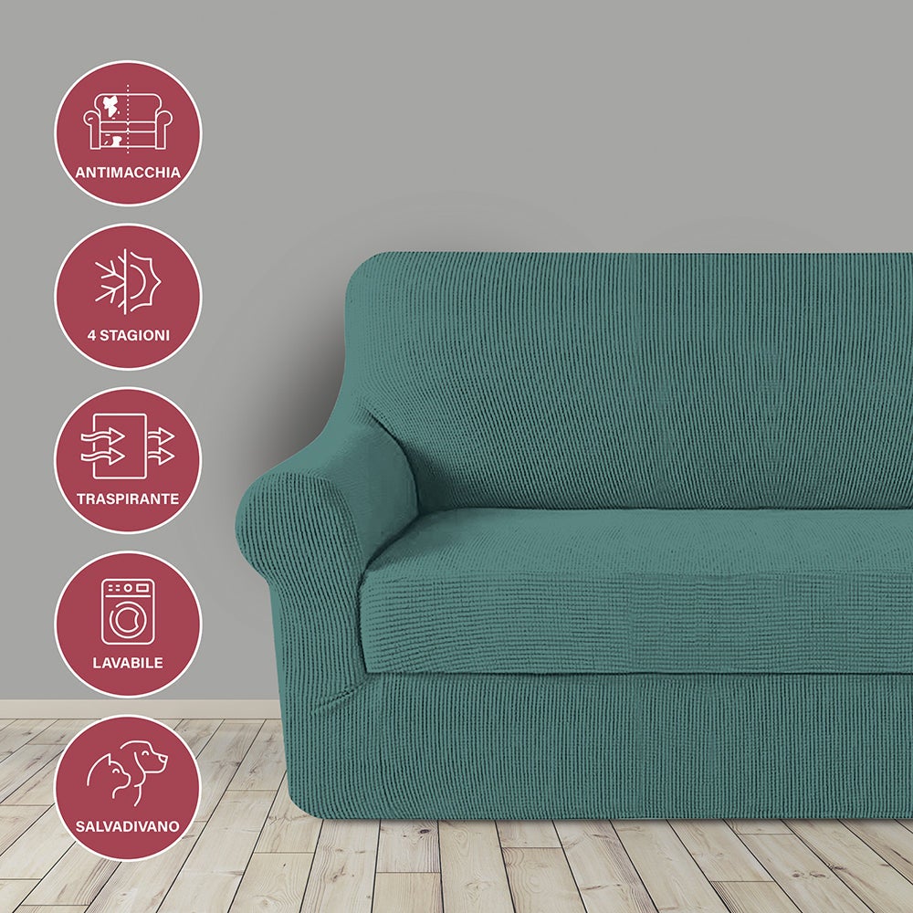 Copridivano 2 posti elasticizzato 126x215 cm - Assortito - 3