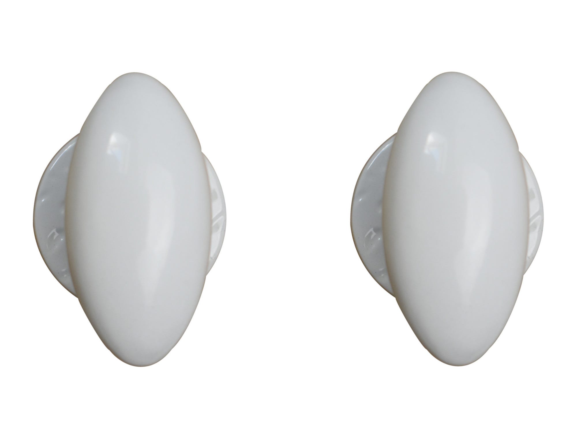 Poignée de porte ovale alu blanche sur rosace QUINCADECO | Leroy Merlin