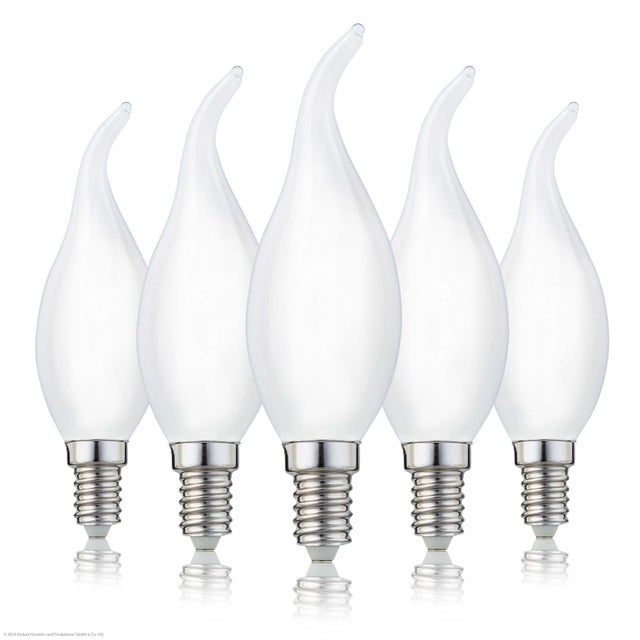 Ampoule LED E14 en forme de bougie E14 Blanc chaud 250 lm 2,5 W Équivalent à 25 W 2700 K Blanc chaud mat 5 pièces