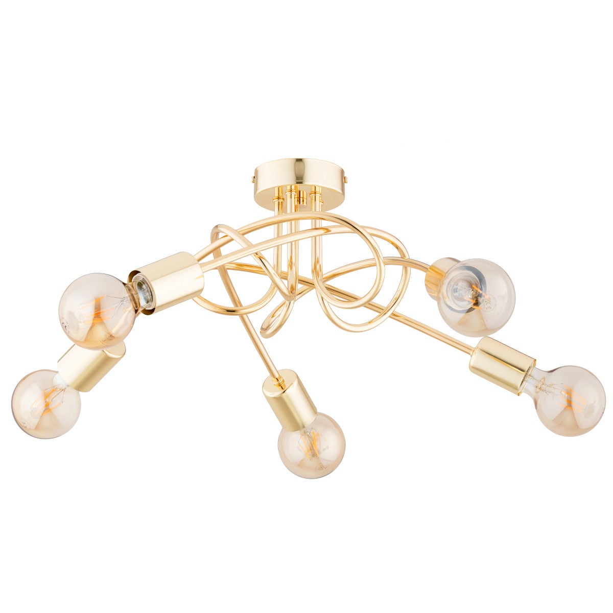 Lampa sufitowa wisząca Drago złota 5xE27x15W wym: 22 x 51 x 51 cm metal Alfa