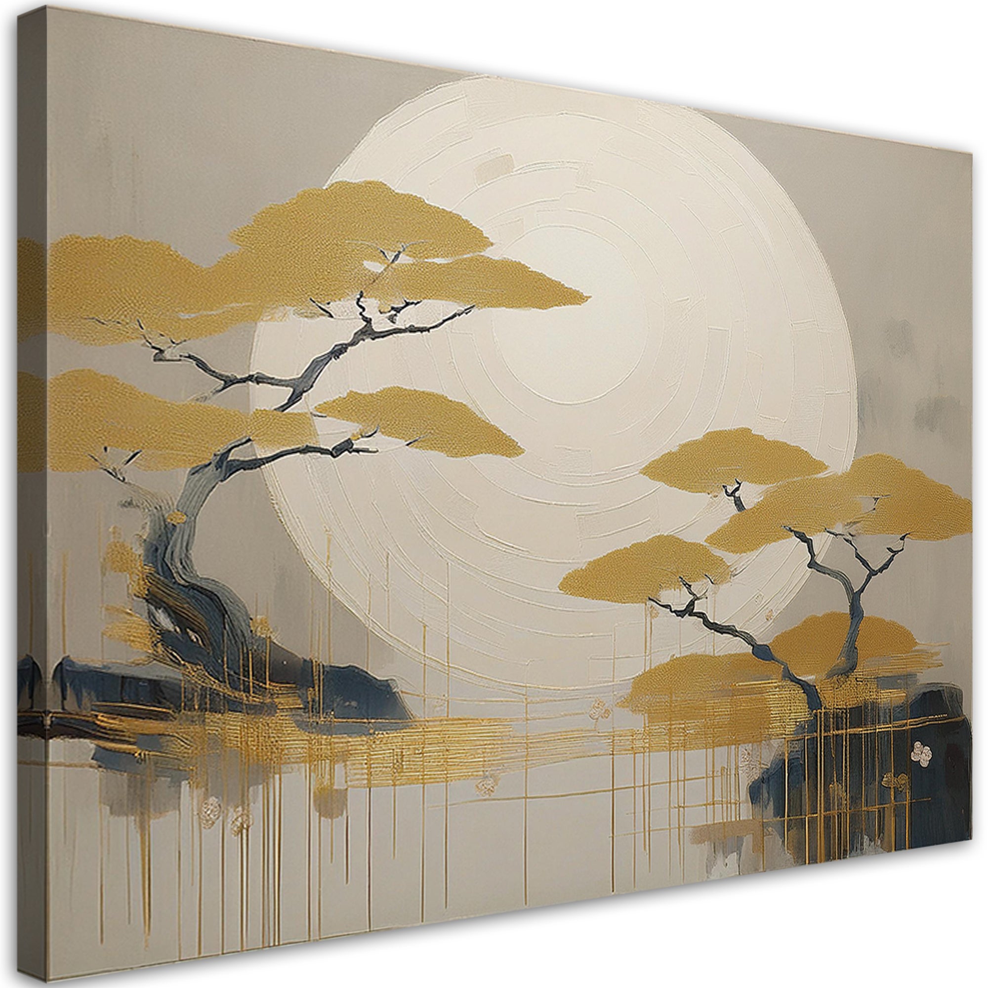 Obraz na płótnie, Krajobraz Boho Z Drzewami 60x40