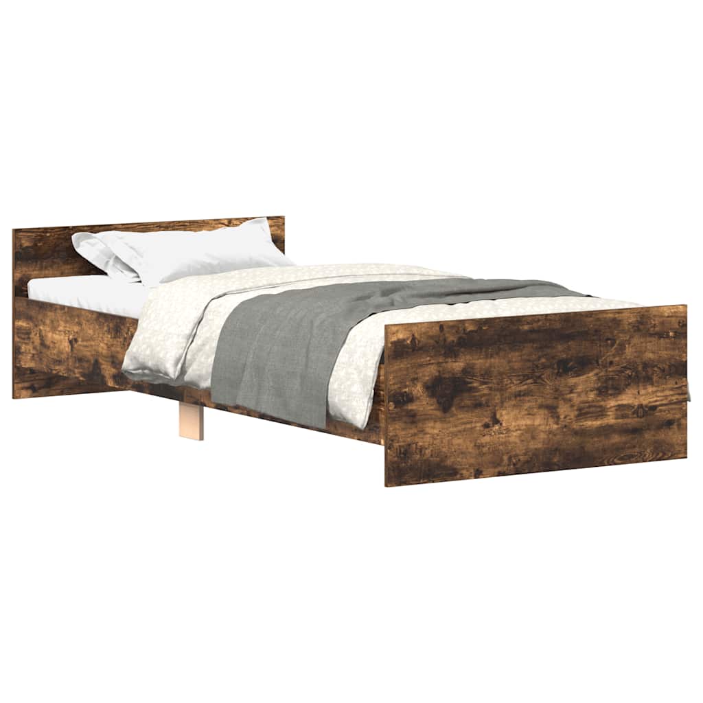 Łóżko Brązowe Rama Łóżka Ze Stelażem Do Pokoju Sypialni 75x190 cm