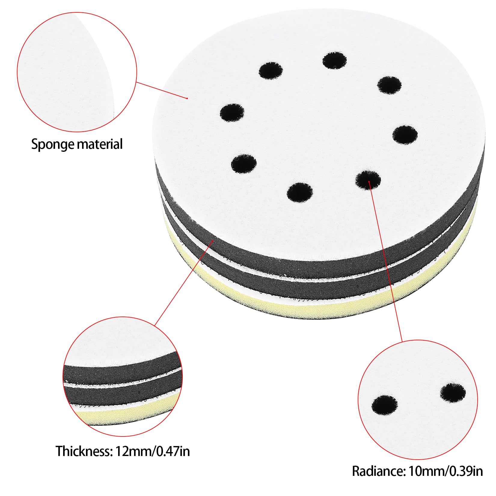 Plateau De Ponçage 125 Mm - 8 Trous Anti-Poussière - Compatible Ponceuse Bosch Et Autres (1 Pièce) - 5