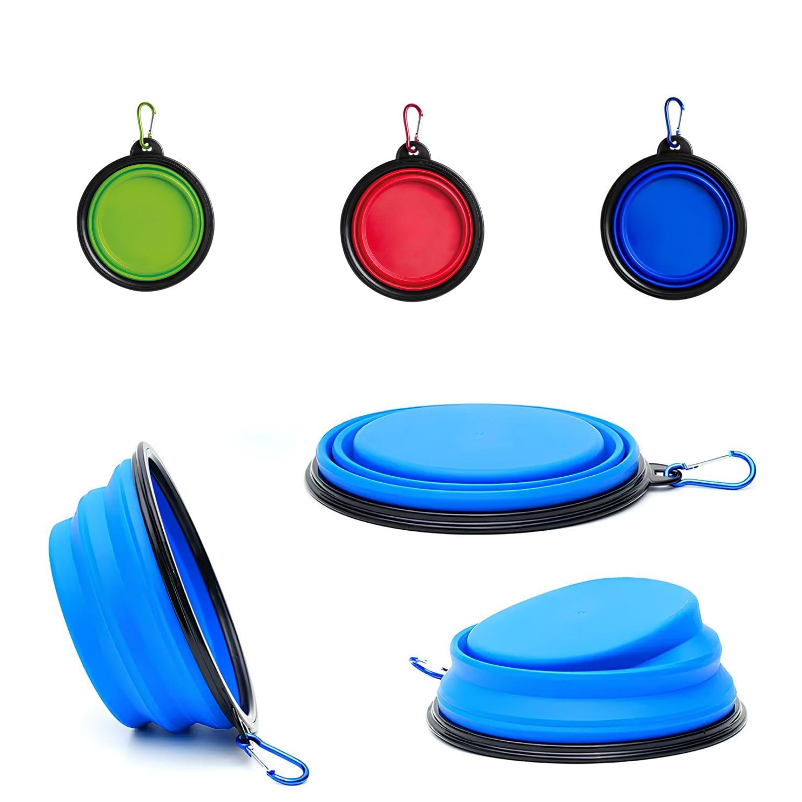 Ciotole per Cani da Viaggio 450 ml, Ciotola Pieghevole per Cani Acqua e Crocchette, Realizzata in Silicone Ciotola Portatile con Moschettone | Leroy Merlin