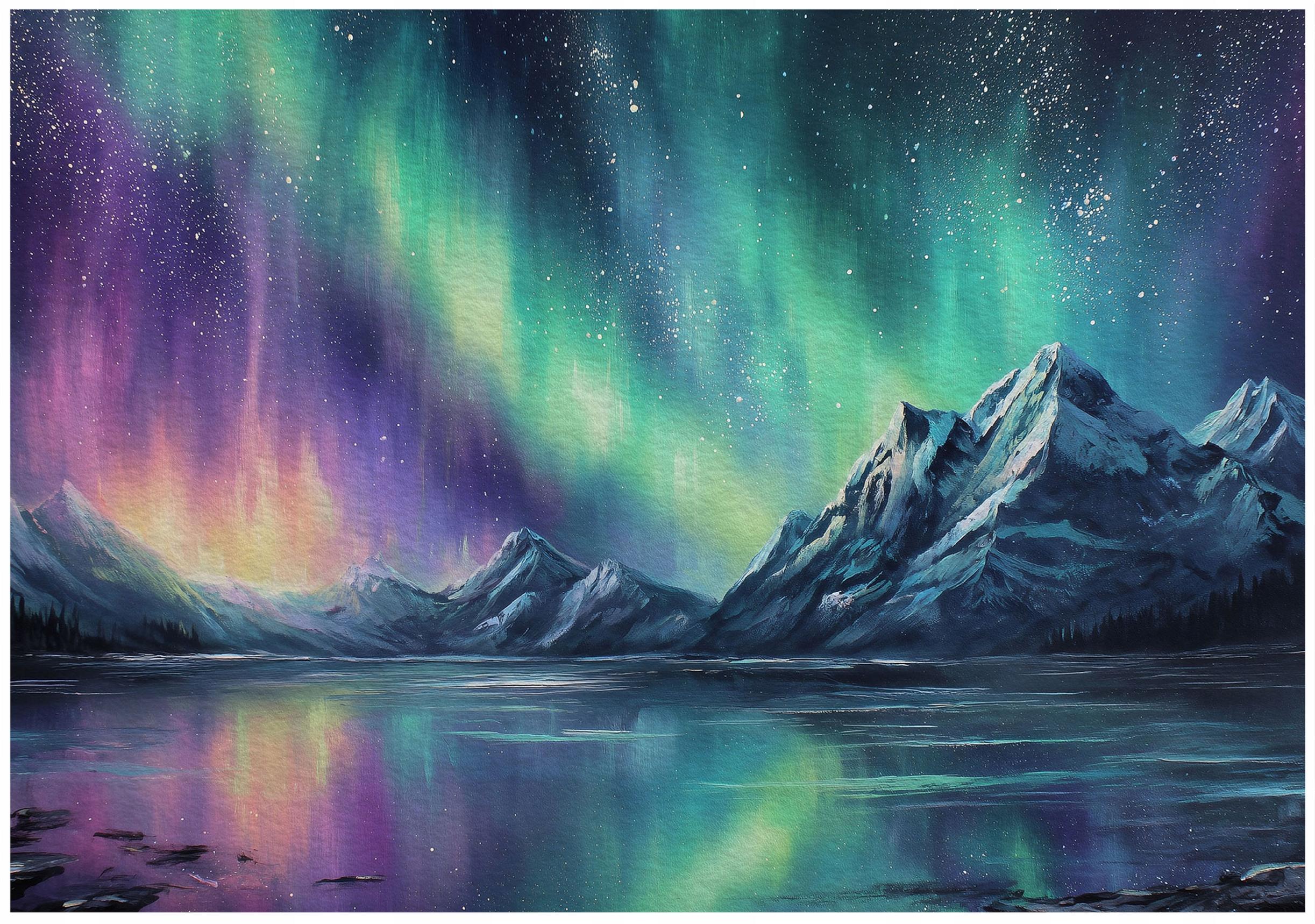 Fototapeta Zorza polarna Krajobraz Natura 250x175 cm Tapeta Do Sypialni Salonu Kuchni Na Flizelinie