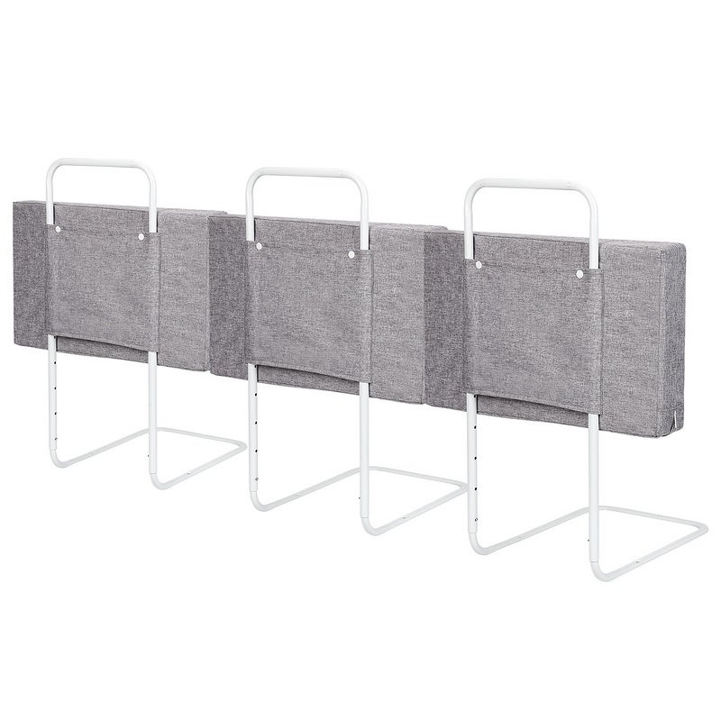VidaXL Sponda Letto Pieghevole Per Bambini – Barriera Di Sicurezza In Poliestere E Metallo, Grigio 102x42 Cm