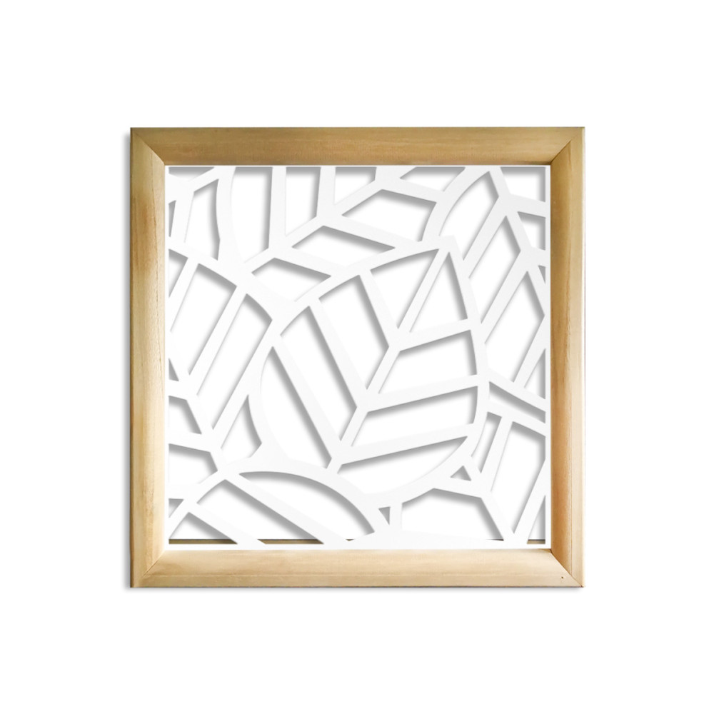 Tropical - módulos decorativos cuadrados de madera y pvc - medida 48x48cm - espesor 47mm - color interior blanco