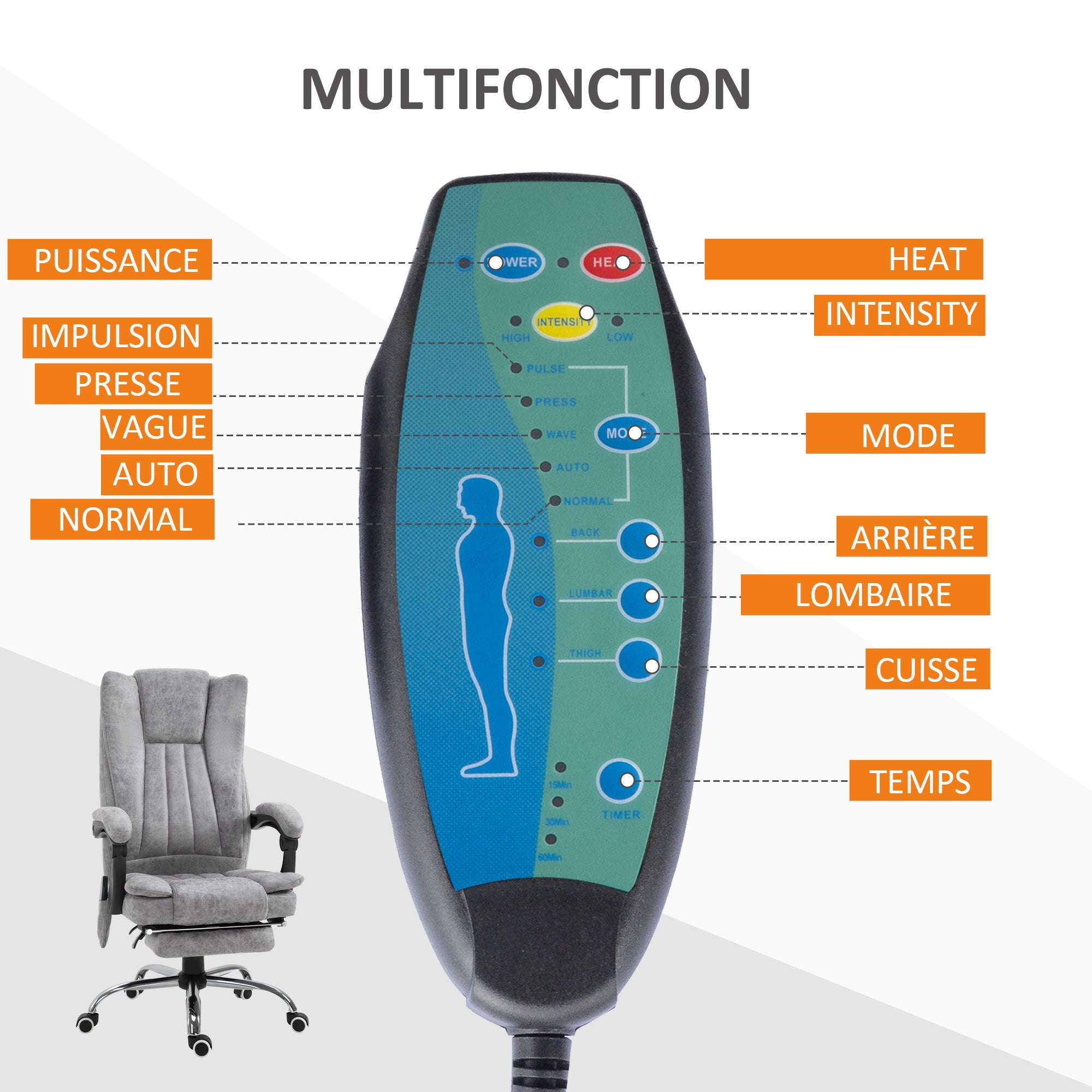 fauteuil de bureau simili cuir Vinsetto - 8