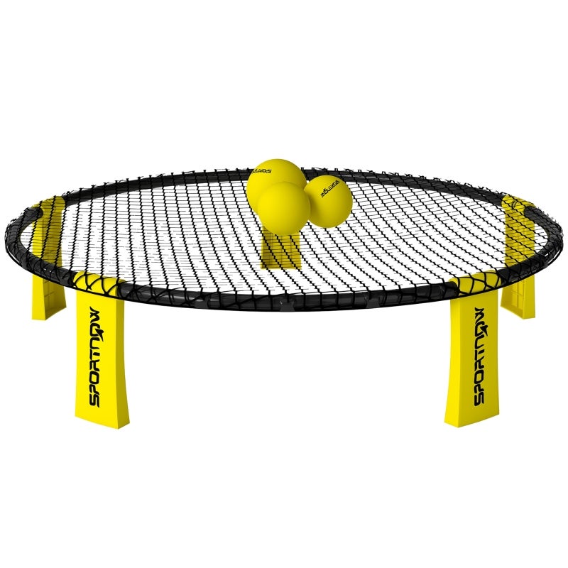 Jeu de Roundnet 3 balles, ensemble de ballon de plage disponible toute la journée avec lumière à bande, jeu de pelouse, plage, jardin pour débutants et joueurs professionnels