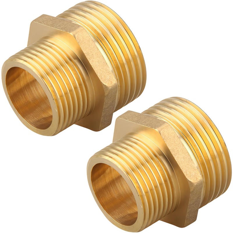 Mosiężna złączka redukcyjna G1" x G3/4", 2 sztuki, wytrzymałe przyłącze do wody pitnej