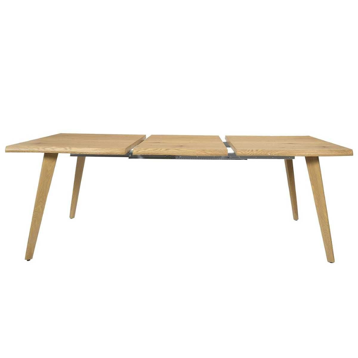 Table repas extensible 6-8 personnes en MDF aspect chêne bords biseautés - LYPSI - 4