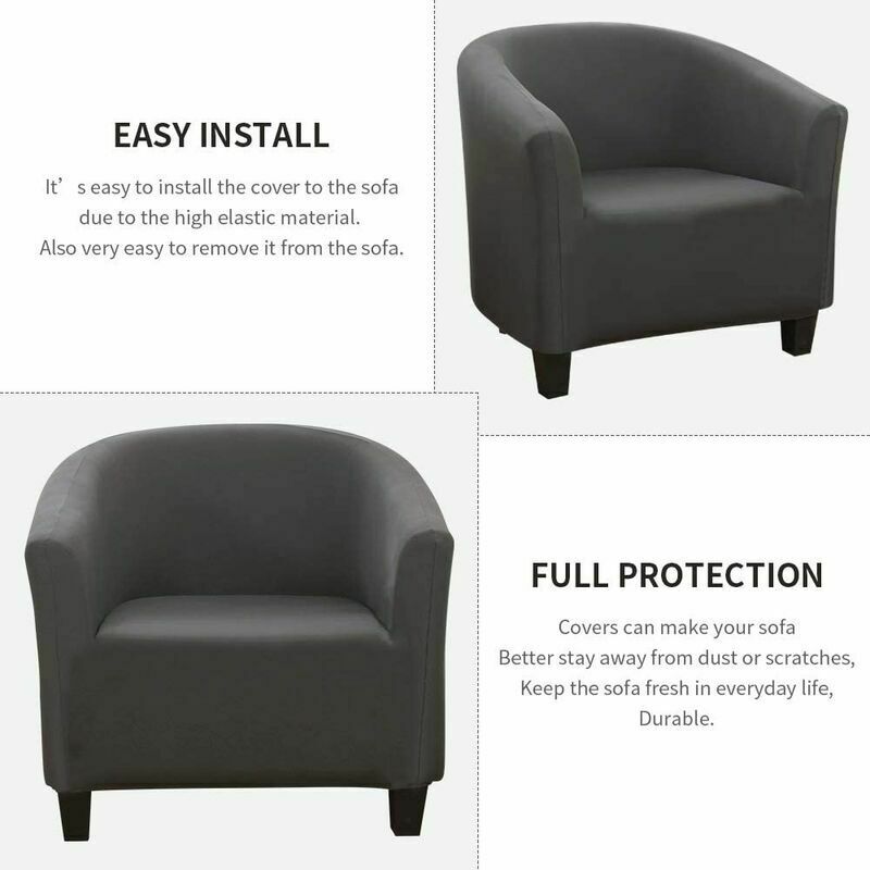 Housse de Fauteuil Cabriolet Extensible,Housse de Chaise de Fauteuil Chesterfield pour Comptoir Bar Salon Salle de Réunion,Gris - 2