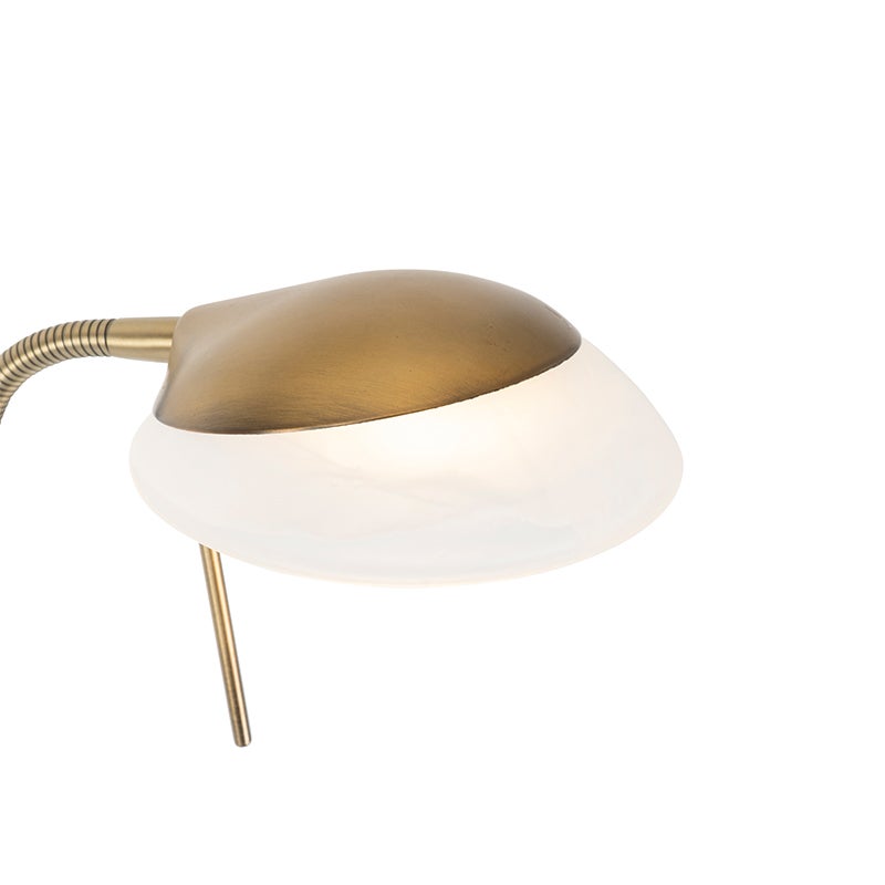 Qazqa moderne lampadaire uplighter avec bras de lecture - Empoli - bronze, led intégrée 30w incluse, Integrated led, 2000k - - 5