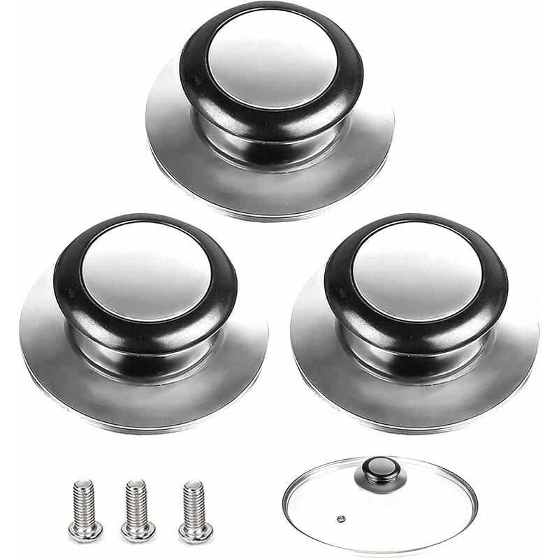 3 sztuki Gałka Pokrywki, Uchwyt Pokrywki Garnka, Pasuje Do Uchwytu Pokrywki Szklanej, Pokrywki Garnka Ze Stali Nierdzewnej